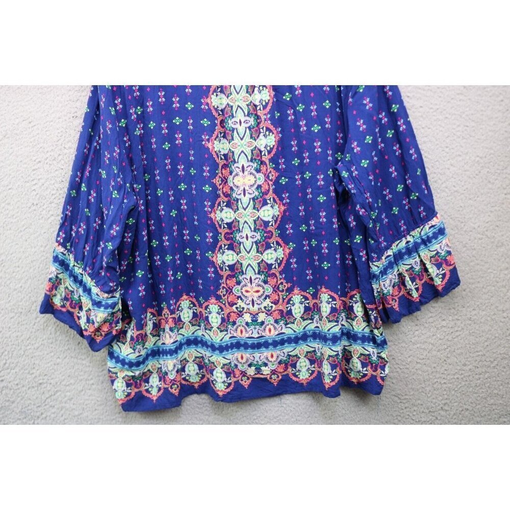 Adrienne Vittadini 3/4 Bell Sleeve Tunic-Size 3X-BOHO-Whimsigoth - Picture 12 of 12